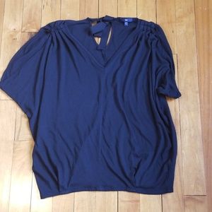 Gap black doleman sleeve tie back top